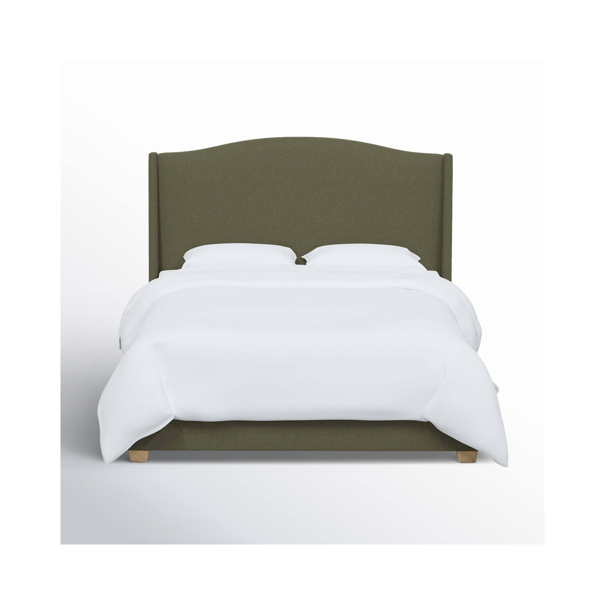 Allis Upholstered Wingback Bed, Zuma Laurel Textured Linen, King