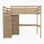 Lit mezzanine en bois avec garde-robe intégrée, bureau, tablettes de rangement et tiroirs-1785786850