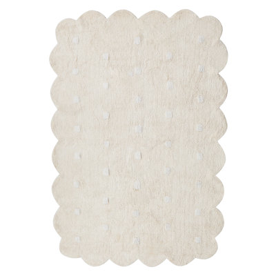Hughestown Rectangle 140 cm x 200 cm Dots Cotton Hand Tufted Area Rug