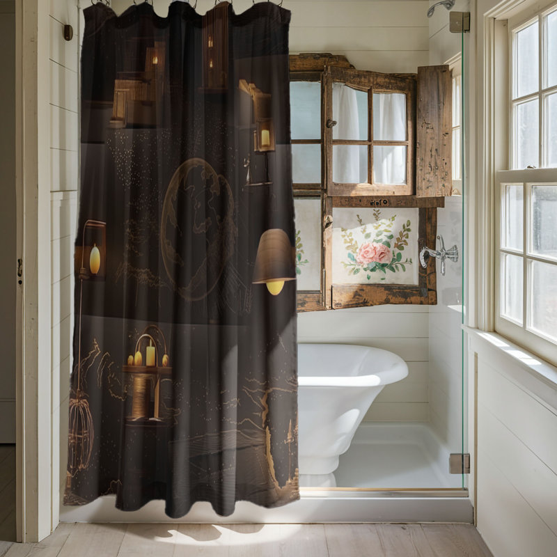 Rideau de douche Chaeli, H 74 po x l 71 po