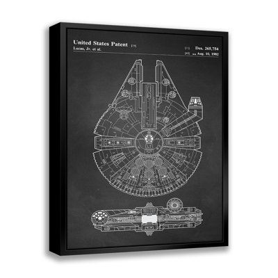 Star Wars Millennium Falcon Patent- Chalkboard by Stanley Print House - on -  ATX Art Group LLC, SPH-CVS-FL-24831_22x28