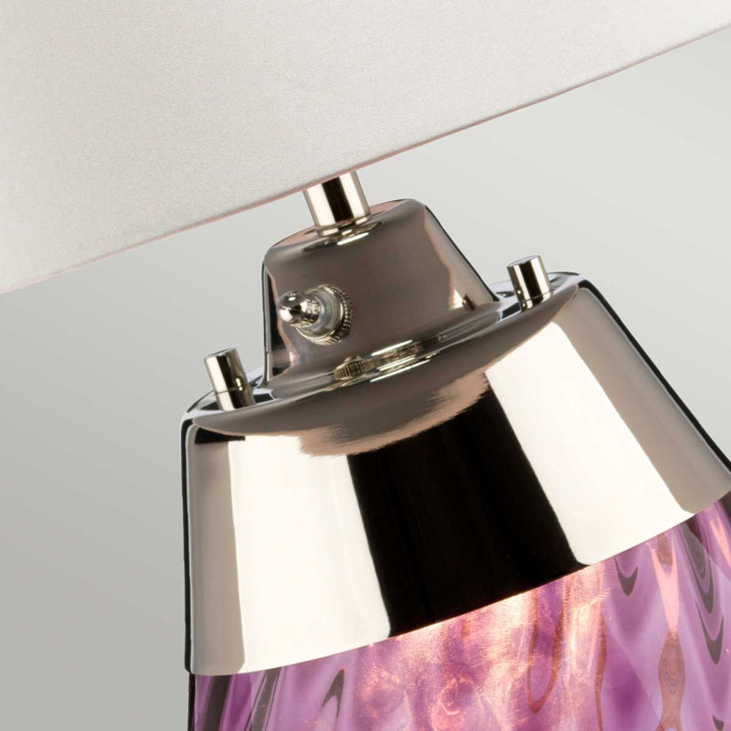 Morrisdale Glass Table Lamp, White, Pink