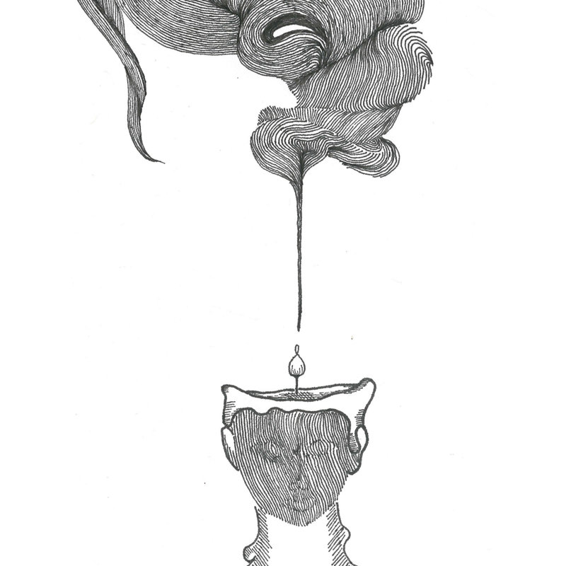 Pensées fumeuses | Encre sur papier | Peinture de Shreya Gupta