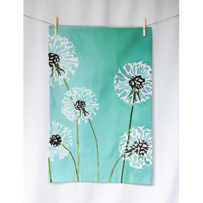 Cotton Floral Waffle Tea Towel