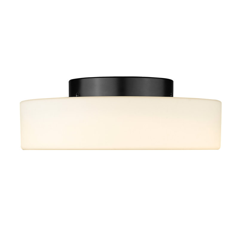 Ullman Glass LED Flush Mount, Matte Black