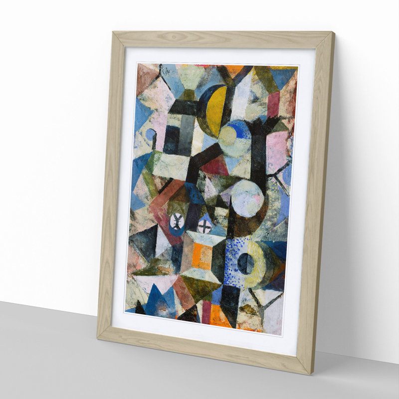 Yellow Half-Moon by Paul Klee - Framed Print, 36cm H x 27cm W x 2cm D, Oak Framed