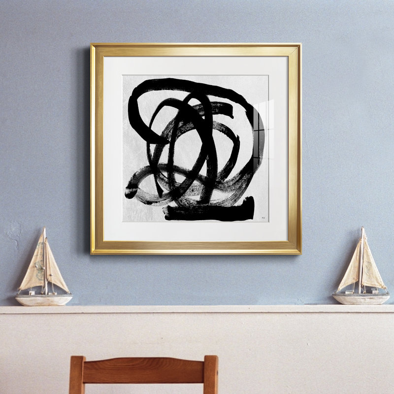 Paris minuit - peinture encadrée, Papier avec cadre argenté, H 22,5 po x l 22,5 po x P 1,5 po