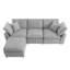 Canapé modulaire rembourré en duvet rembourré, canapé en L avec méridienne réversible