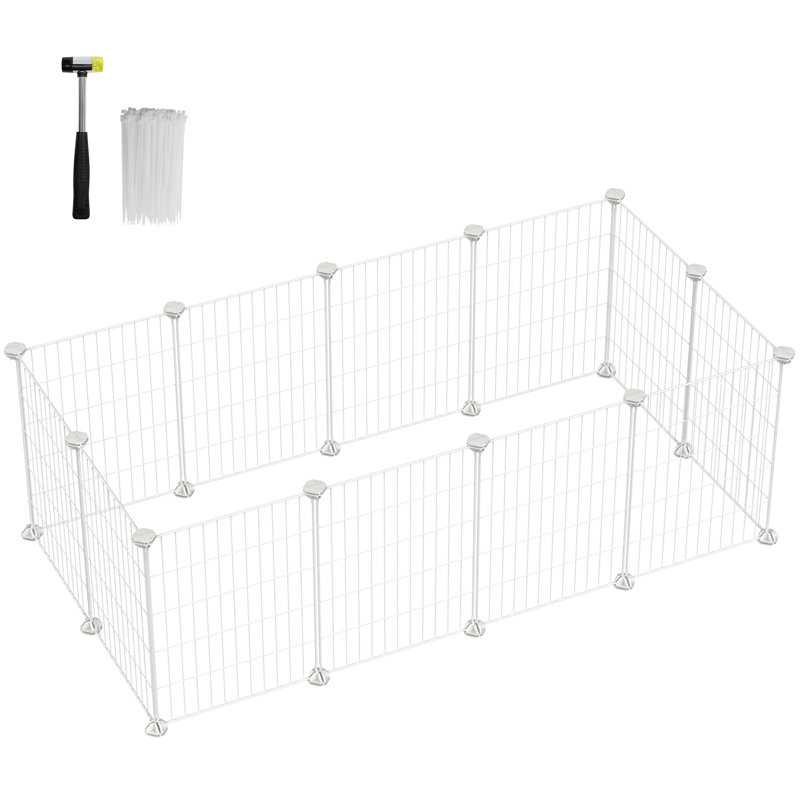 Foland Portable Cat Cage, White