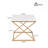 Nesting Coffee Table Set of 3, Faux Marble Top with Golden Frame