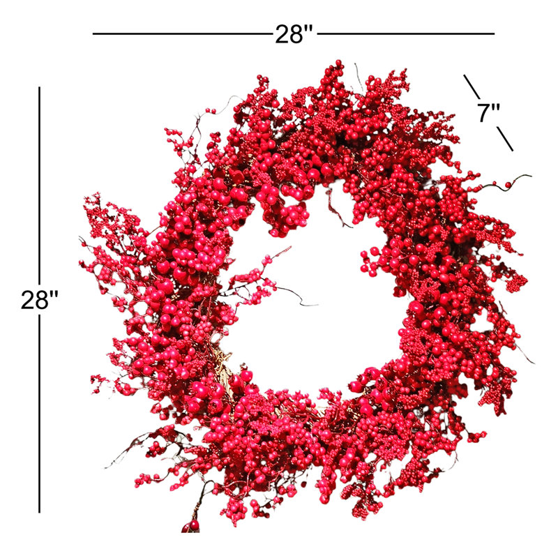 Couronne en mousse 28 po Harvest, Rouge