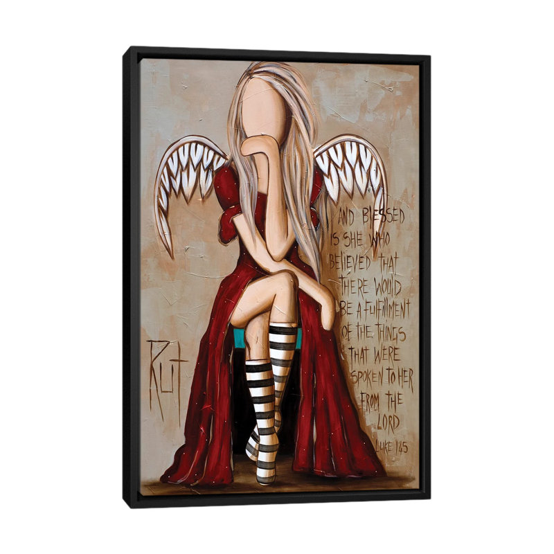 « And Blessed is her » par rut art Creations, reproduction d’art, H 18 po x l 26 po x P 1,5 po, Toile avec cadre noir