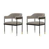 Lenahan Chenille Metal Side Chair Dining Chair