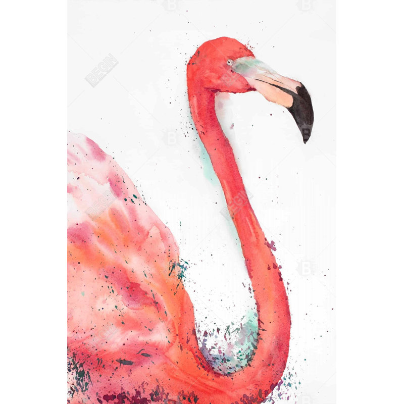 Éclaboussure de flamant rose - Toile exotique rose pour la décoration intérieure
