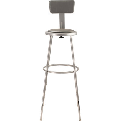 6400 Series Backed Adjustable Height Ergonomic Lab Stool with Footring