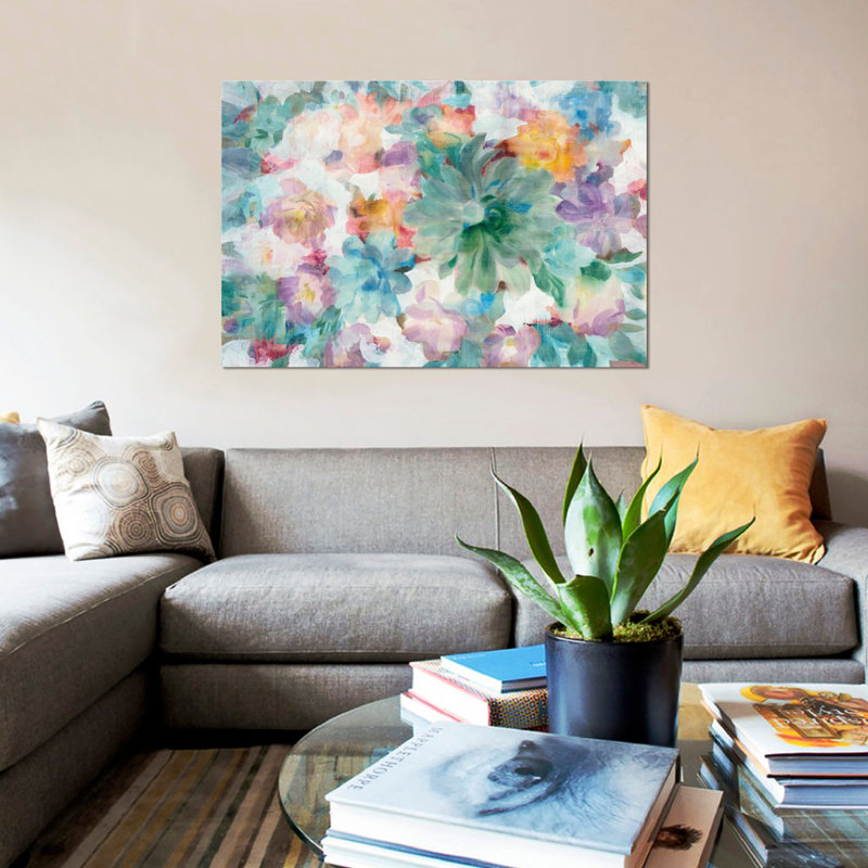 « succulent fleurs », reproduction sur toile tendue, H 8 po x l 12 po x P 0,75 po, Toile tendue, Pas de tapis
