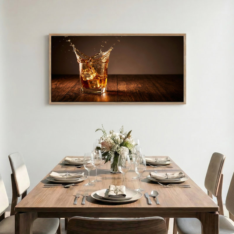 Tableau encadré « Éclaboussure de whisky » (1 pièce), 147 x 71 cm, 58 po x 28 po