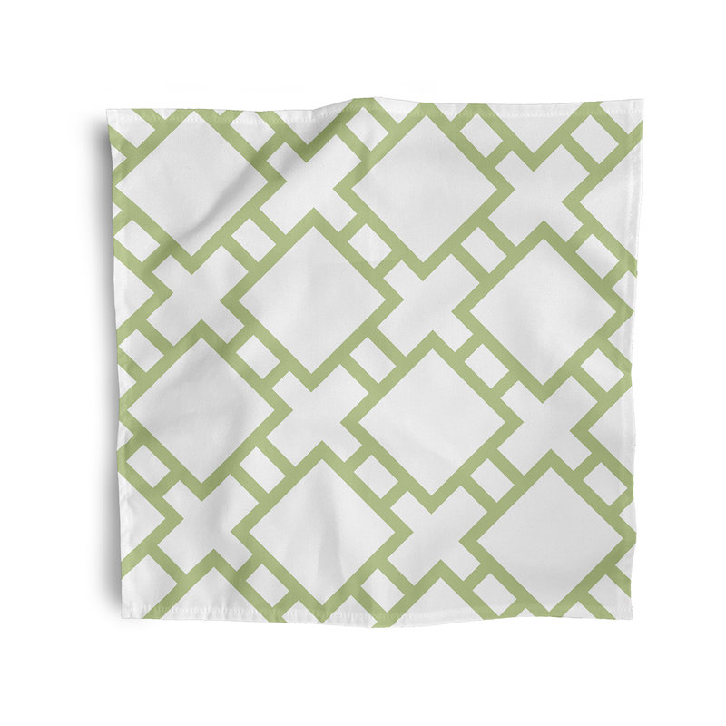 Noxon Polyester Geometric Square Napkin, Green