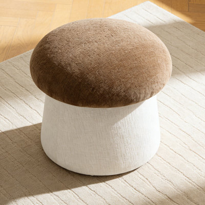 19.7"W Upholstered Storage Mushroom Ottoman