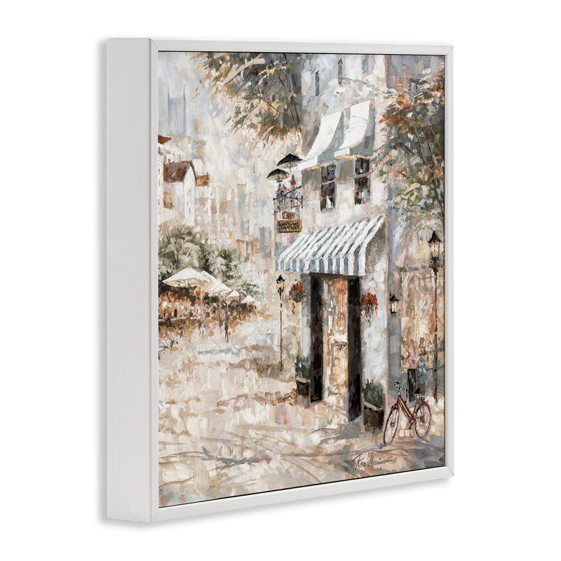  City Bistro Shopfront Grey Framed Giclee Art by Ruane Manning, H 17 po x l 17 po