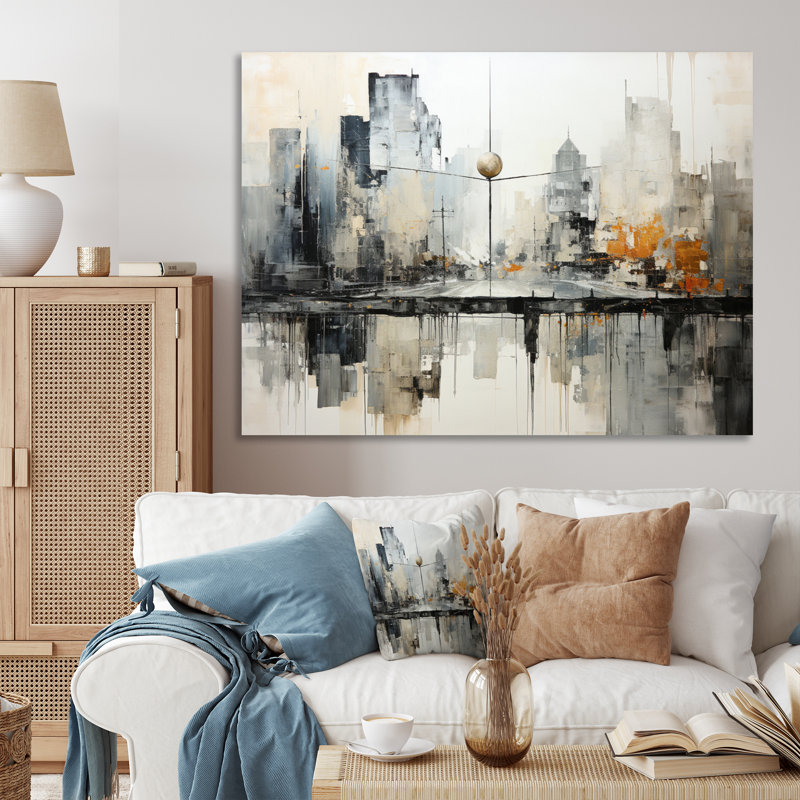 Paysage urbain abstrait I - impression, Toile tendue, H 12 po x l 20 po x P 1 po