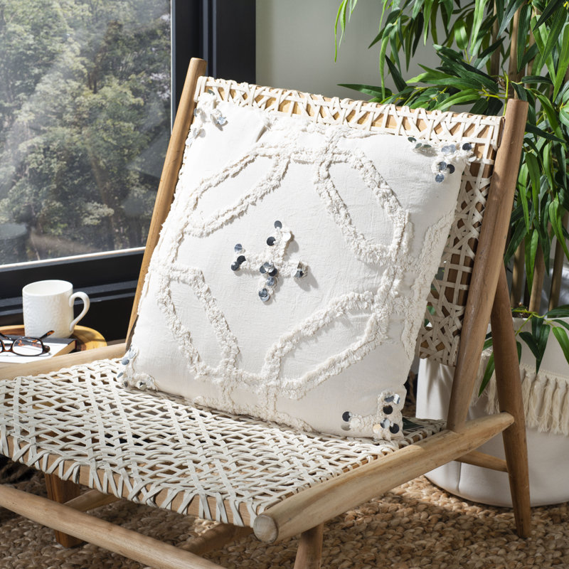 Sequined Cotton Throw Pillow