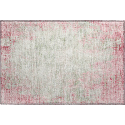 Tapis rose Prisco lavable à la machine de qualité supérieure