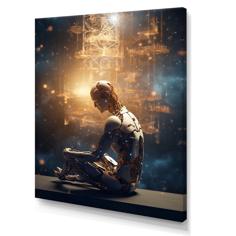 A.I. «Robot Vision I» sur toile, Toile tendue, H 40 po x l 30 po x P 1,5 po