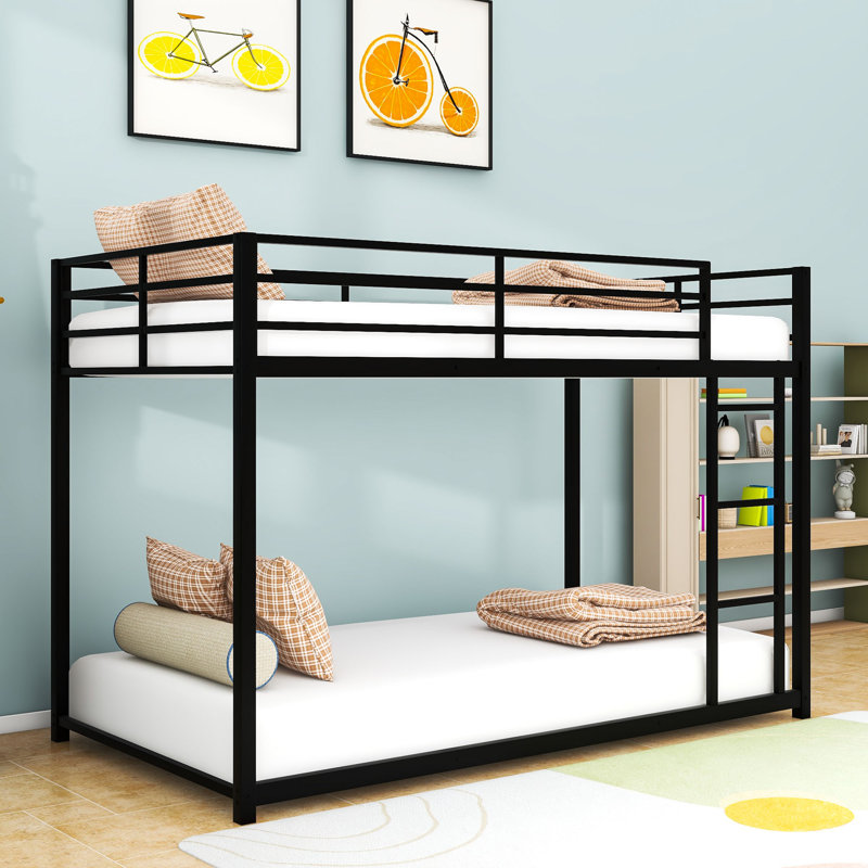 Cannelburg Kids Twin Over Twin Bunk Bed, Black