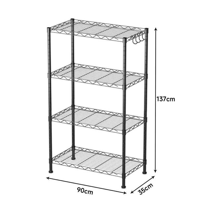 Four-Tier Metal Rack (Black)