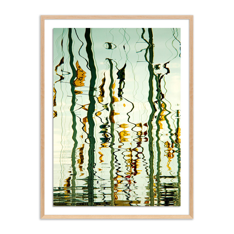 Wired Print by Geoffrey Baris, Light Brown Framed, 32" H  x  24" W x 1.5"D