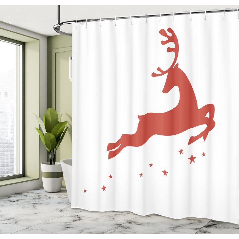 Shower Curtain with Hooks Included, 70" H x 69" W