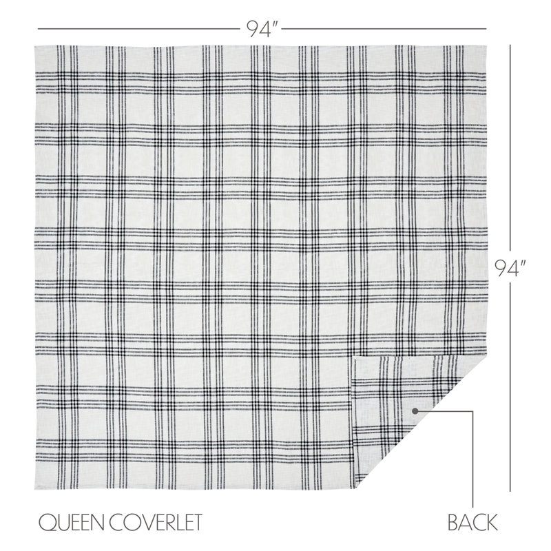 Cotton Plaid Coverlet, Queen Coverlet
