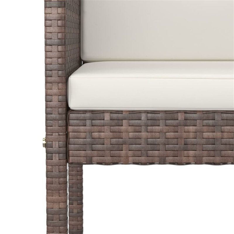 Tabouret de bar 29,9 po avec coussin, Brun, Blanc