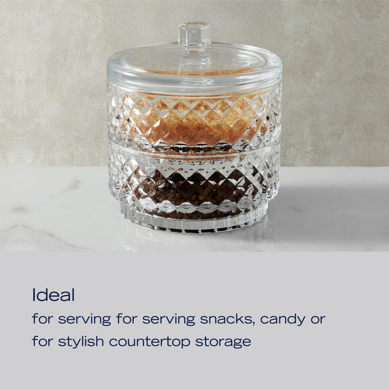 Mikasa Trellis Stackable Bowls Set with Lids