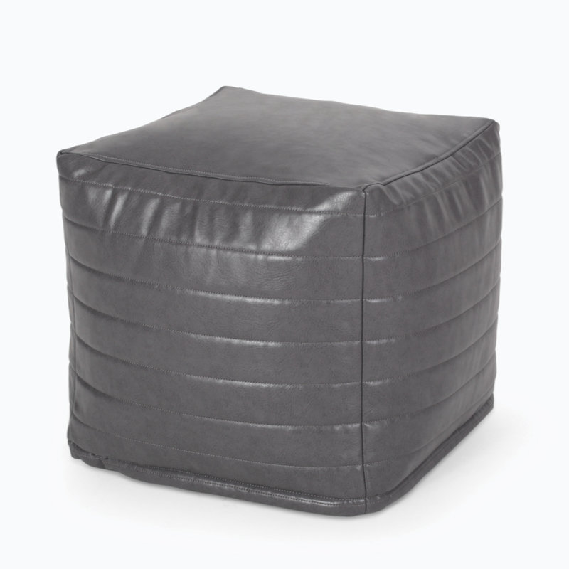 Faux Leather Pouf