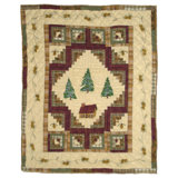 Forest Log Cabin Handmade Throw Blanket