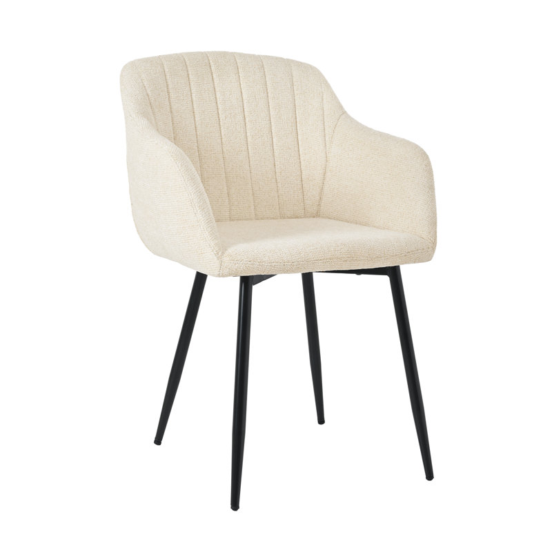 Ohio Upholstered Dining Chair, 2, Cream Chenille