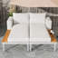 Chaise longue double d'extérieur en métal avec coussins 55 po-466454349-466454384