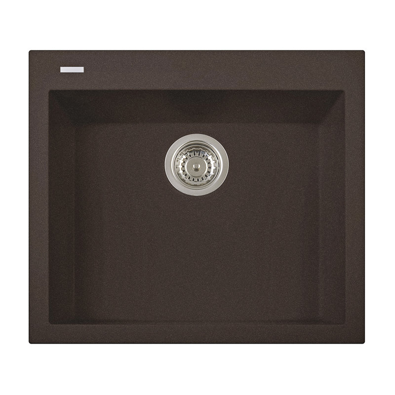 23" L x 20" W Drop-In Quartz Kitchen Sink, Brown