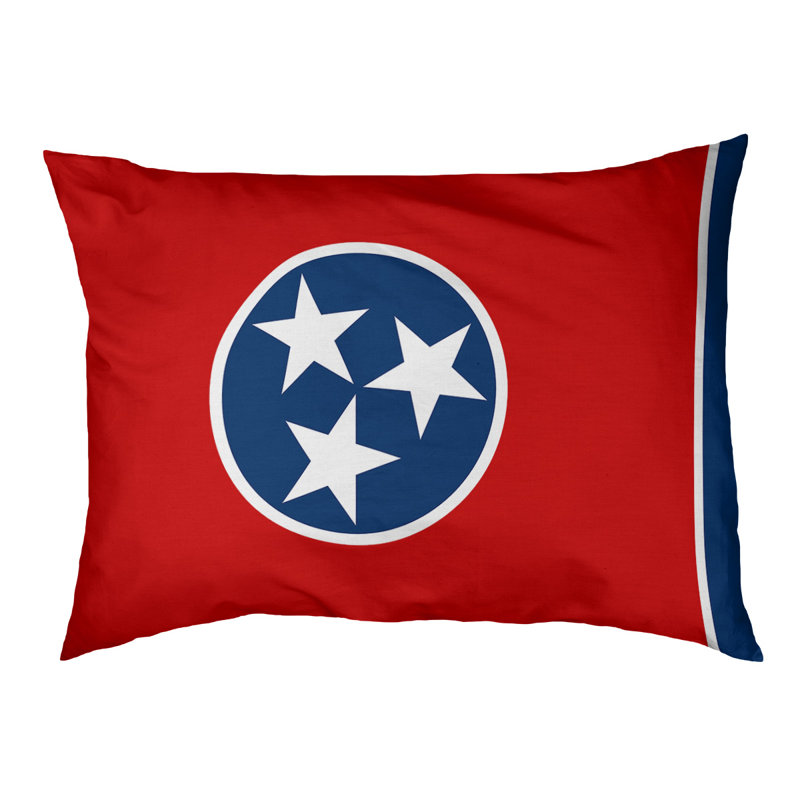 Coussin stylisé tennessee flag Burien, L 42 po x l 52 po, Noir