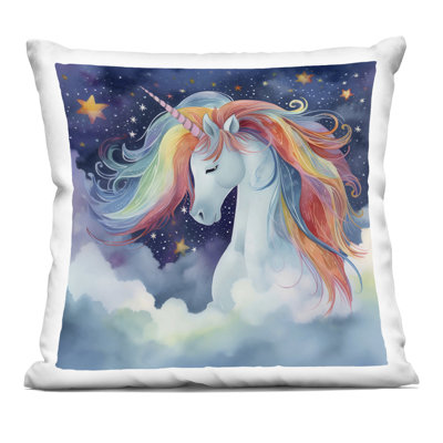 Coussin Rainbow Mane Unicorn in Clouds