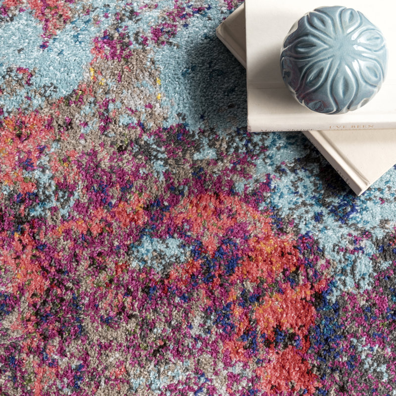 Taina Abstract Pink Area Rug, Runner 2'6" x 14'