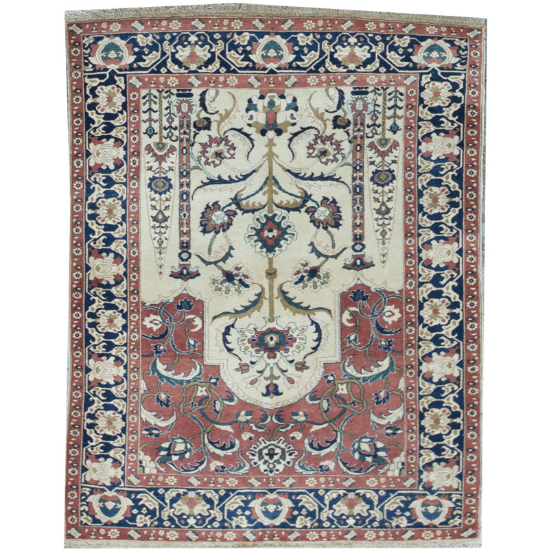 Hand-Knotted High-Quality Orange Area Rug