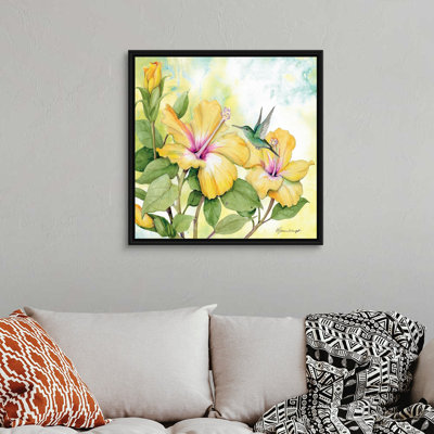 Hibiscus, art mural sur toile