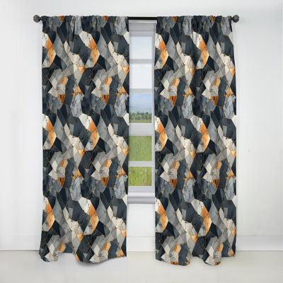 Grey Industrial Chic Marble Escape - Abstract Marble Marble Blackout Curtain - 1 Panels