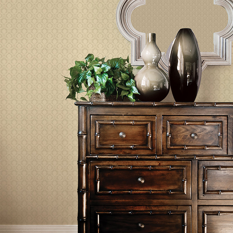 Positano 10m x 52.8cm Matte Wallpaper Roll, Gold/Beige