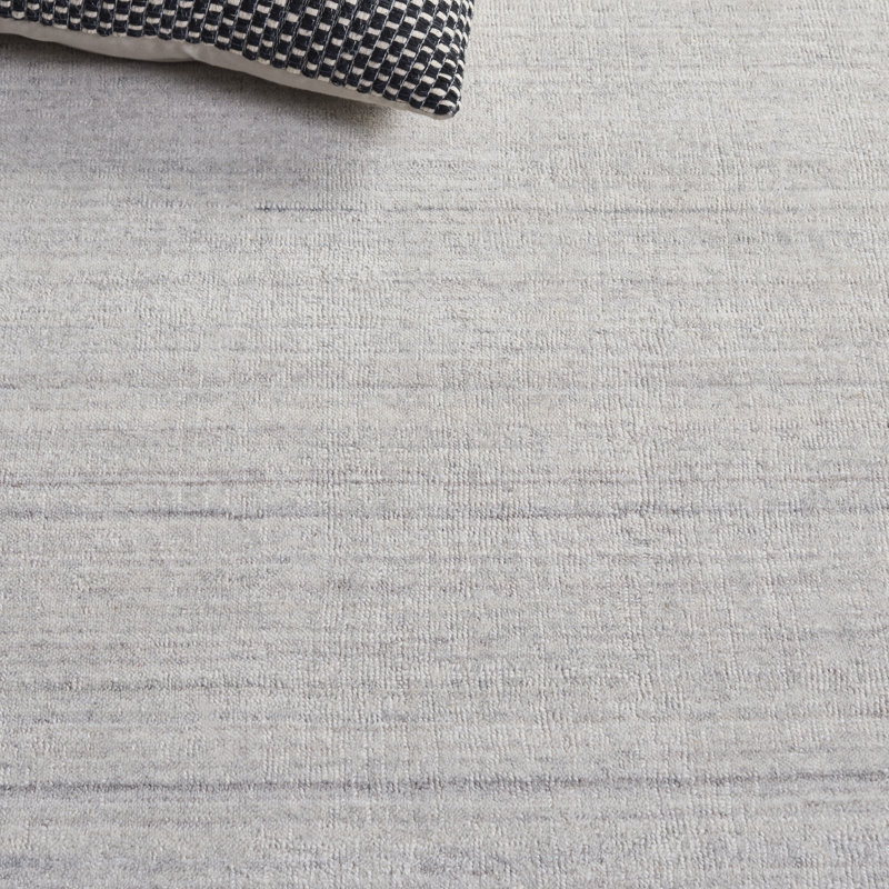 Messier Striped Hand-Woven Flatweave Beige Area Rug, Rectangle 5' x 8'