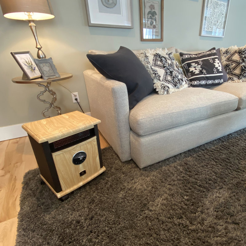 Black and Tan Electric Infrared Quartz Space Heater with Thermostat