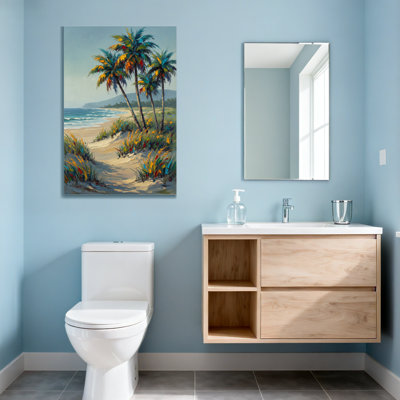 Plants &Flowers Tropical Beach With Palm Trees And Ocean View